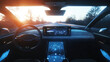 © Oksana - Sunrise drive digital dashboard with high-tech interface