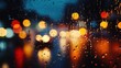 © putri syakilla - A rainy window with blurred city lights creating a moody atmosphere.