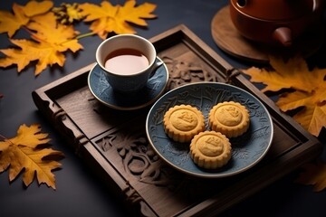 Wall Mural - Cup coffee autumn drink.