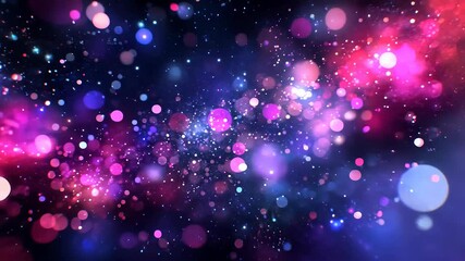 Wall Mural - Vibrant abstract bokeh lights on dark background