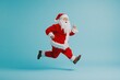 © Marina Shvedak - running happy santa claus in costume preparation christmas holiday