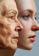 © Ketanoff - Aging concept. Comparison of young and old.