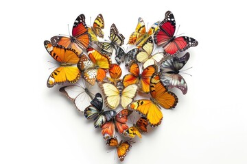 Wall Mural - Heart shape butterfly animal insect.