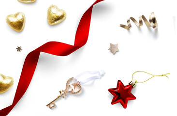 Wall Mural - christmas design element on transparent background with transparent shadow. isolated christmas tree 