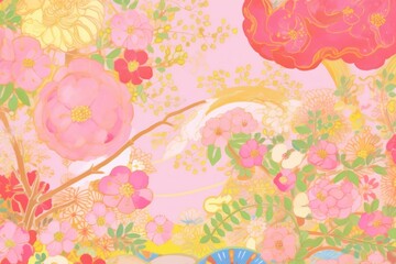 Poster - Pink backgrounds painting pattern.