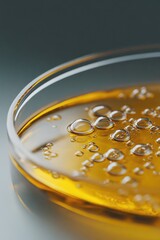 Wall Mural - Close-up of a glass filled with fizzy drink, featuring rising bubbles.