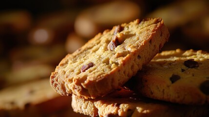 Canvas Print - Cookies stacked on top of each other, perfect for a snack or dessert.