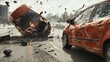 © Yuwarin - a car accident between two cars in a highway