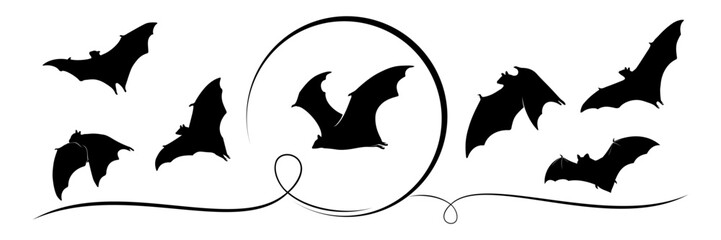 Wall Mural - bat silhouette illustration for halloween decoration