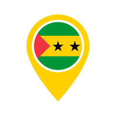 Wall Mural - Sao Tome and Principe flag location icon