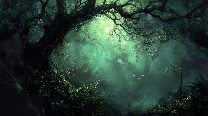 Sticker - Enchanted Forest: Mystical Woodland Landscape