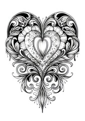 Canvas Print - Heart sketch doodle illustrated.