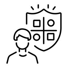 Poster - Building trust icon in outline style 