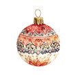 © Jittapon - Boho style Christmas bauble with intricate mandala patterns  rendered in warm watercolor and isolated on a clean white background  This festive ornament design has a vintage  ethnic  and aesthetic