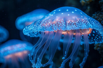 Aufkleber - An underwater scene in the deep ocean,