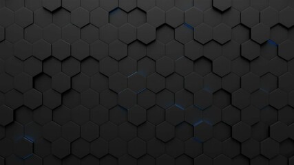 3d abstract hexagons background.