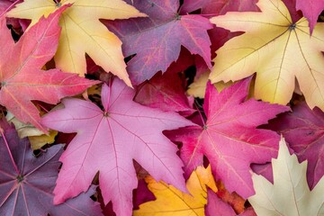 Sticker - Stunning background of multicolor leaves with natural light. Majestic autumn foliage color background.