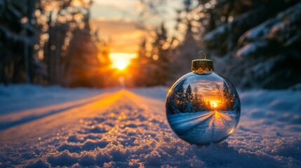 Wall Mural - In a bauble over the holidays here is a happy snowman using generative stock.