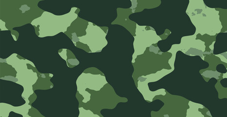 Green Camouflage Pattern Background. Vector Illustration