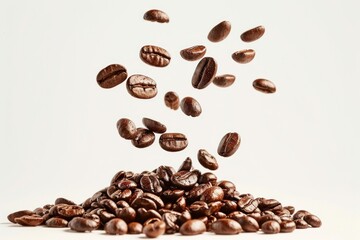 Canvas Print - Coffee beans food white background freshness.