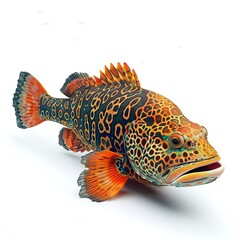 Sticker - Vibrant Grouper Swimming in Exotic Underwater 