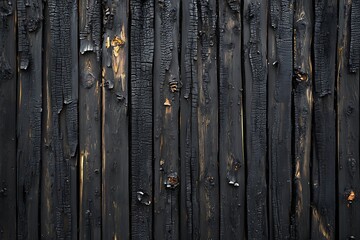  Burnt wood texture. Black charcoal background for design. Wooden wall damaged by fire. 