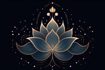 Canvas Print - Lotus pattern art illuminated.