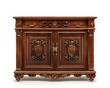 © Thares2020 - Ornate Wooden Sideboard with Brass Handles on White Background