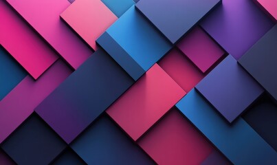 Abstract geometric pattern with pink, blue, and purple rectangles.