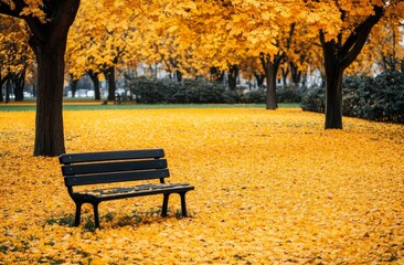 Canvas Print - The autumn colors can be seen in Krakow's colorful autumn park on a sunny morning