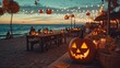 © AkuAku - Beach Halloween Celebration with Jack o Lanterns and Autumn Vibes