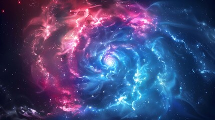 Sticker - mesmerizing cosmic vortex swirling with glowing nebulae and stars in neon concept