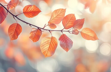 Poster - A golden autumn thanksgiving sunset with a blurry field bokeh behind it.