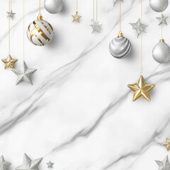 Sticker - Christmas baubles in white patterned on gray backgrounds