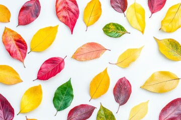 Wall Mural - White background with fall maple leaves pattern