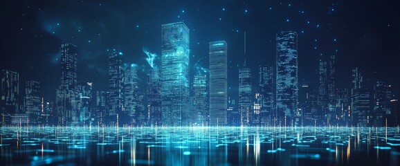 A 3D rendering of an abstract technology background representing the concept of unlimited data storage.