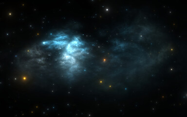 Wall Mural - space nebula. giant interstellar cloud and stars scattered across the universe