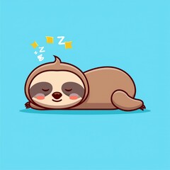 Wall Mural - cute sloth sleeping cartoon vector