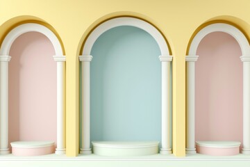 Canvas Print - Pastel background architecture building molding.