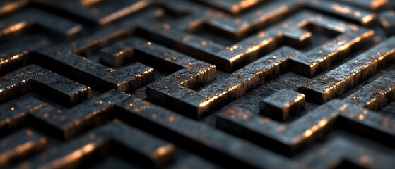 Wall Mural - A close up of a maze made of metal