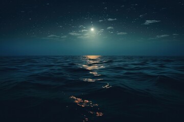 Wall Mural - night ocean sea astronomy.