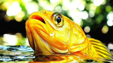 Poster - Close-up of a Goldfish in Water