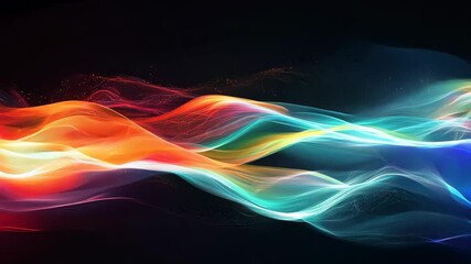 Wall Mural - abstract colorful energy flowing on black background