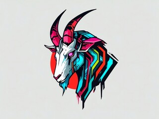 Canvas Print - Cybernetic Goat Illustration