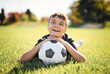 © Louis-Paul Photo - Sport, boy and football on field, trick practice and exercise for competition match. Soccer player, person and playing.