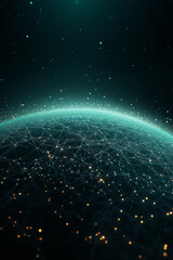 Wall Mural - a blue planet with a network of stars surrounding it