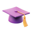 © Mizan Studio - 3D Graduation Cap Icon High Quality Academic Symbol on transparent background.