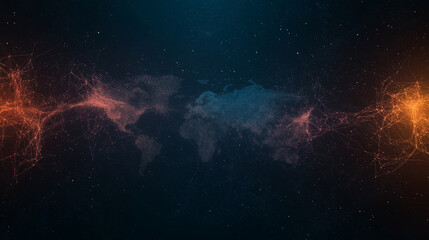 a blue and orange galaxy with a lot of stars