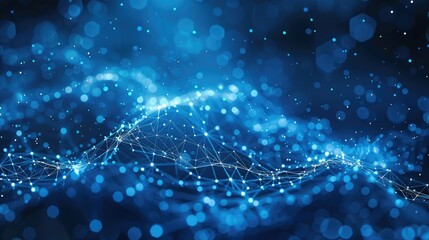 Abstract blue technology background with connection lines and dots