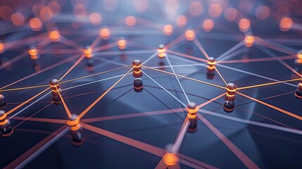 Abstract network connection with nodes